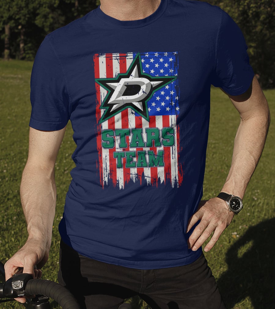 Stars Team Dallas American Flag T-Shirt