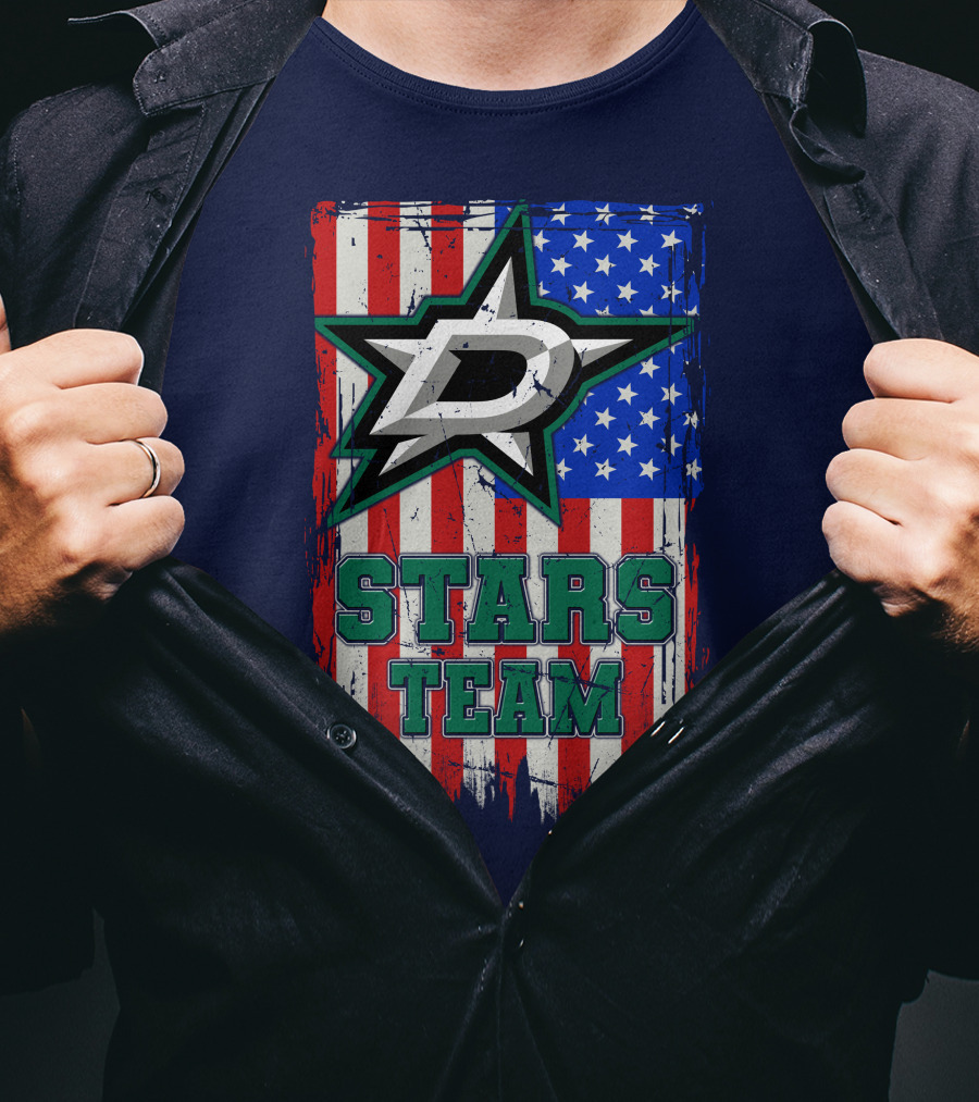 Stars Team Dallas American Flag T-Shirt
