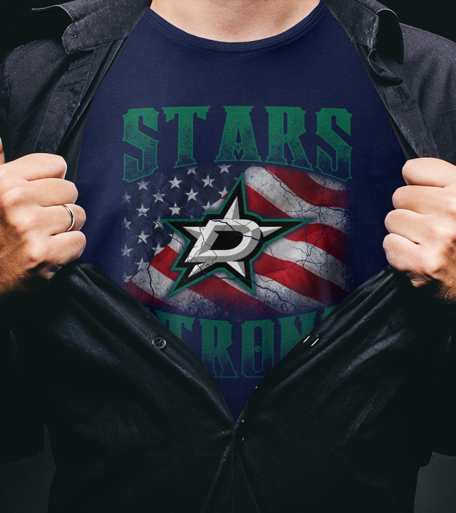 Dallas Stars Strong Usa Flag T-Shirt