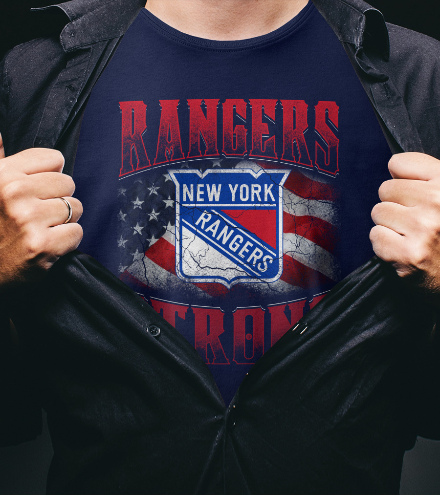 Rangers Strong New York American Flag T-Shirt