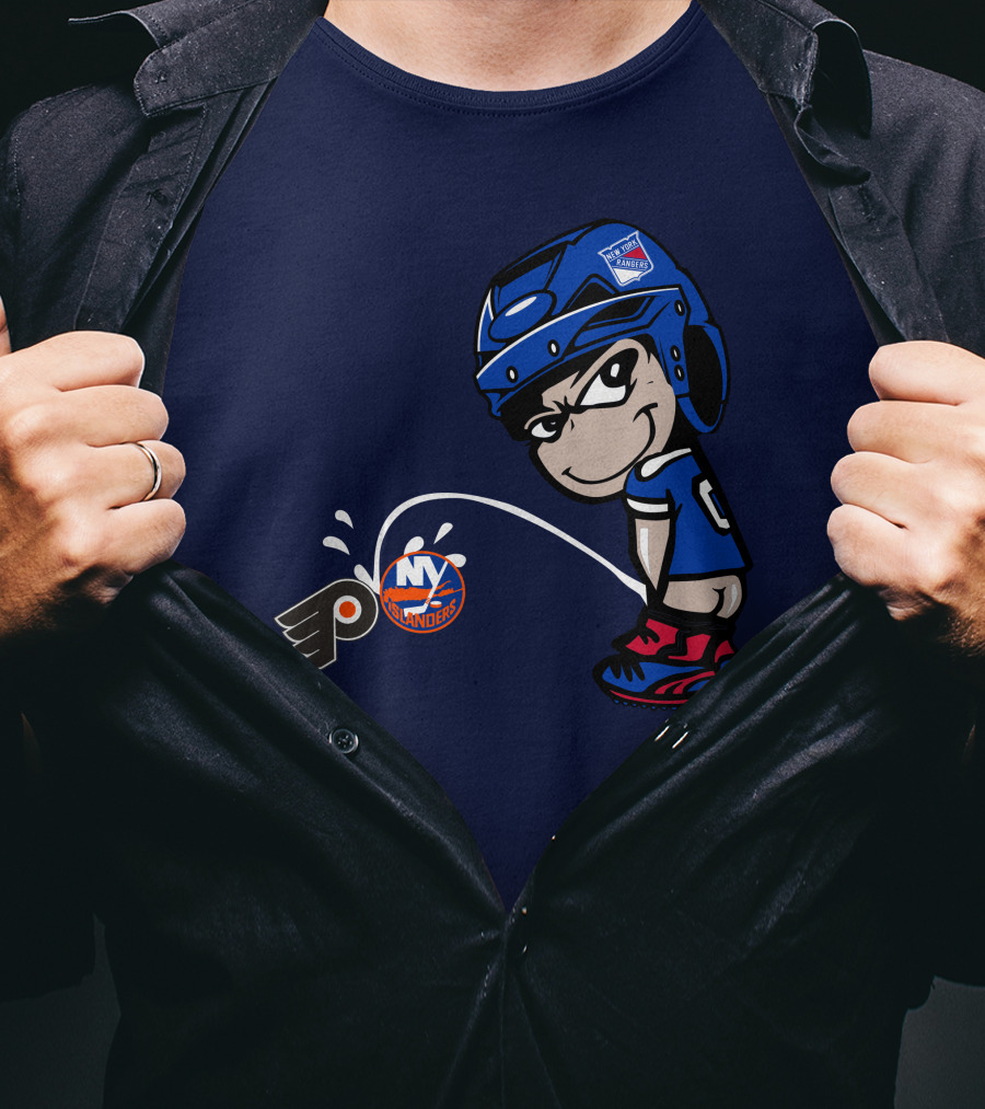 New York Rangers Fan Ny Islanders Philadelphia Flyers Rivalry T-Shirt