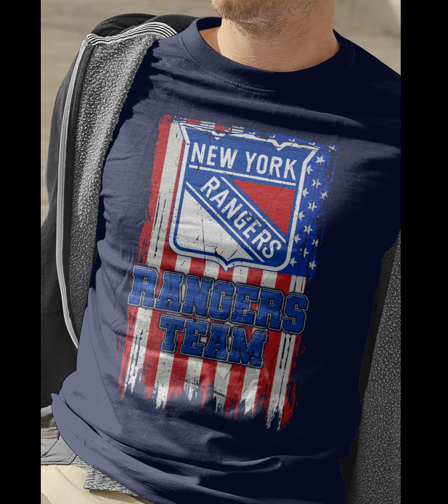 New York Rangers Team American Flag Style T-Shirt