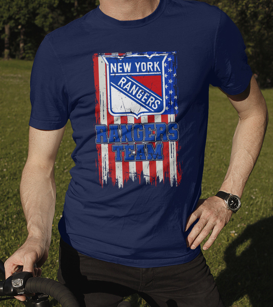 New York Rangers Team American Flag Style T-Shirt