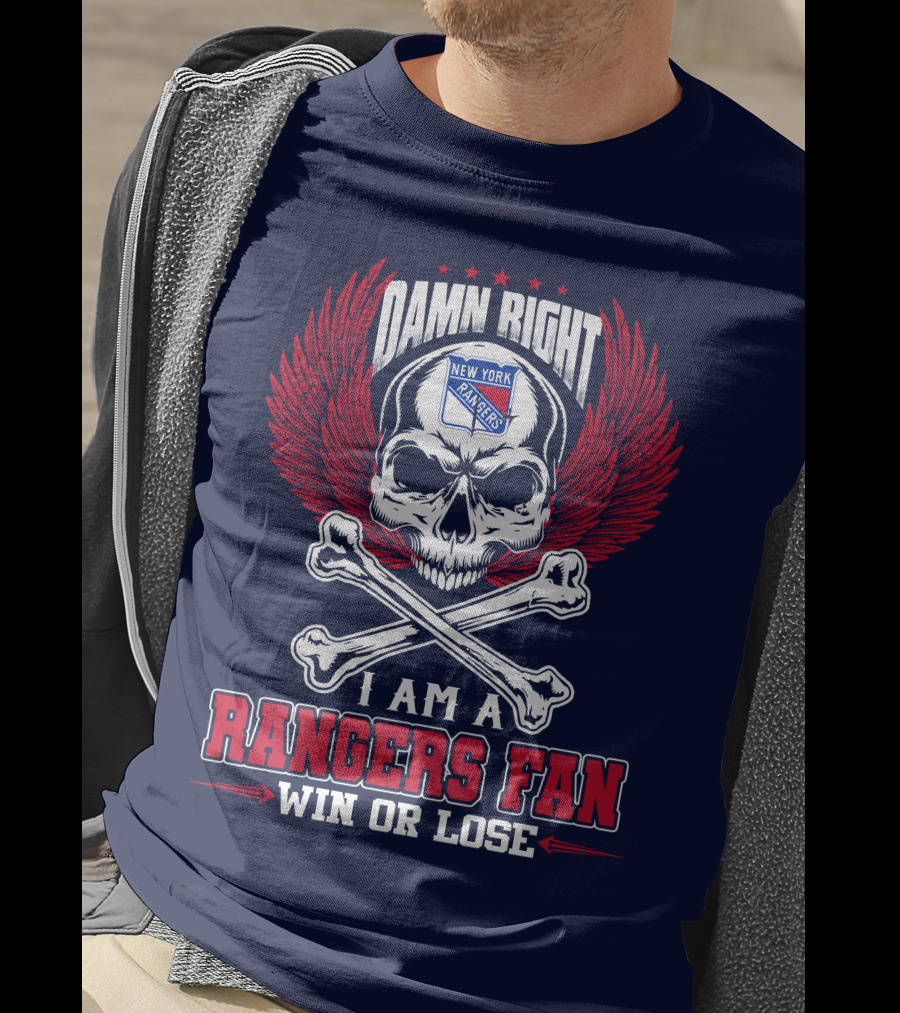 Damn Right New York Rangers Fan Win Or Lose T-Shirt