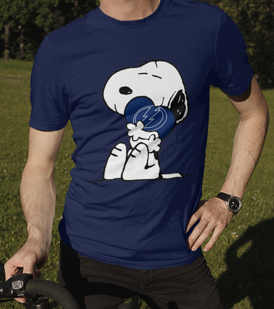 Tampa Bay Lightning Snoopy Hugging Heart T-Shirt