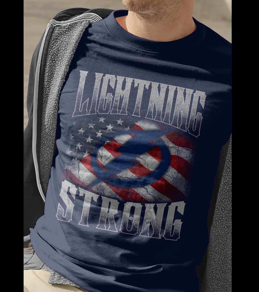 Tampa Bay Lightning Strong American Flag T-Shirt