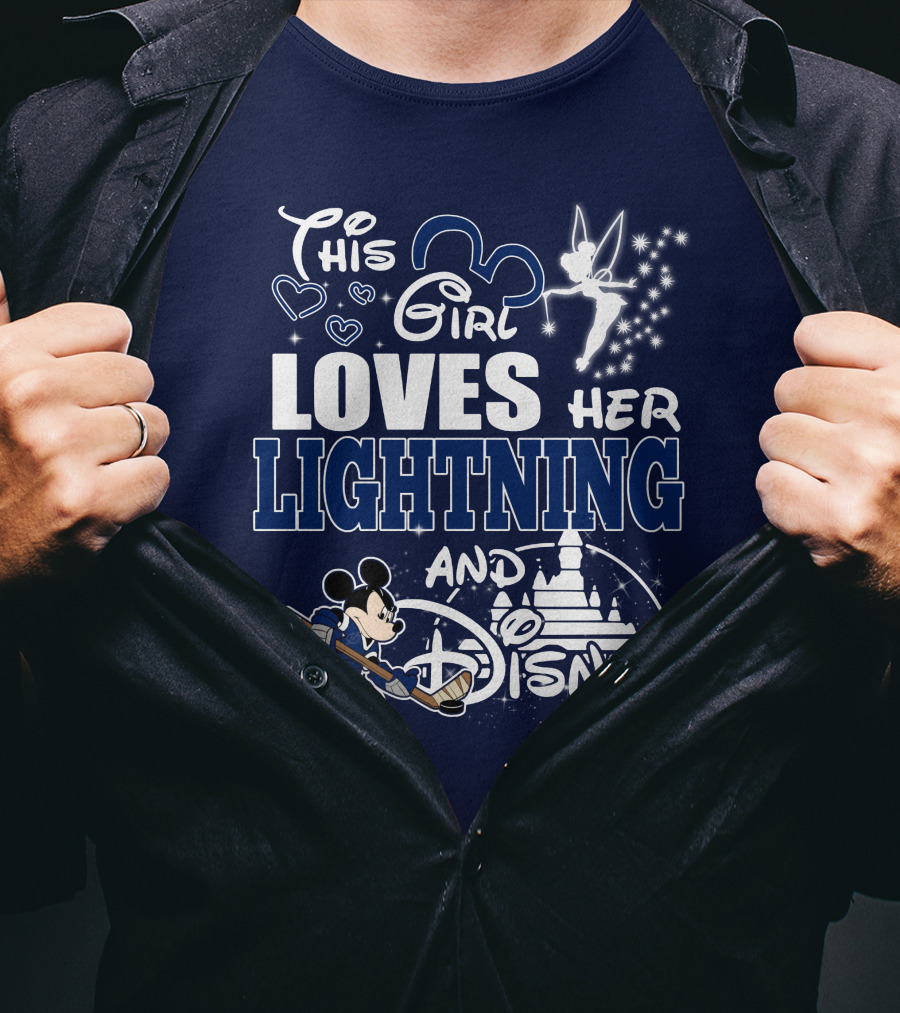 This Girl Loves Her Tampa Bay Lightning And Disney T-Shirt
