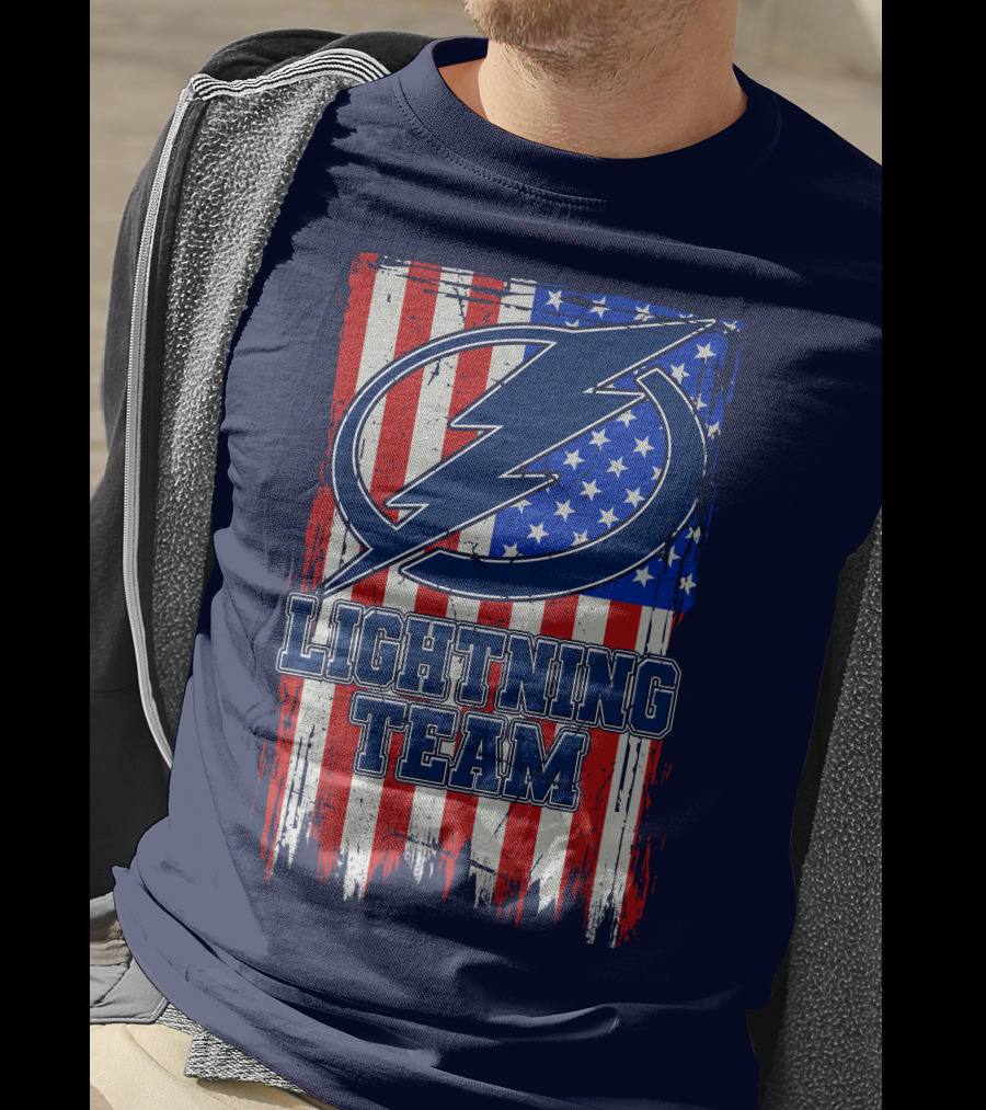 Tampa Bay Lightning Team American Flag T-Shirt
