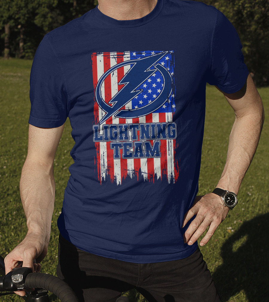 Tampa Bay Lightning Team American Flag T-Shirt