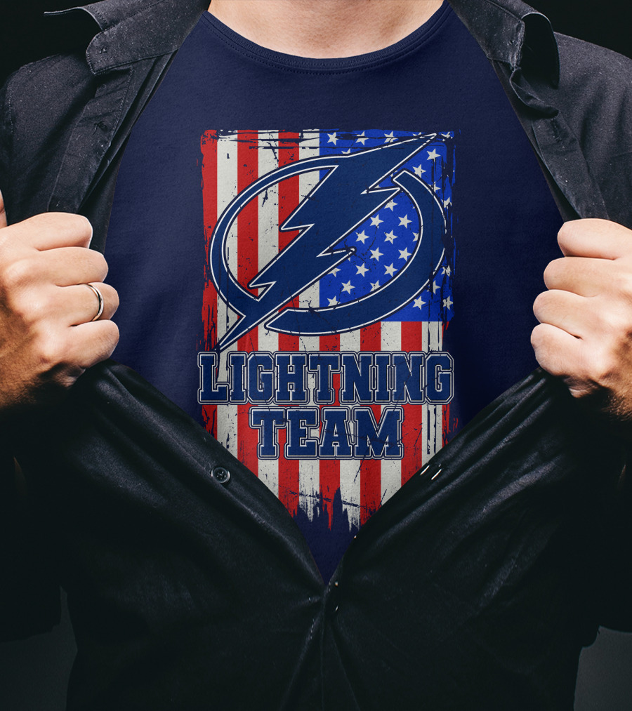 Tampa Bay Lightning Team American Flag T-Shirt