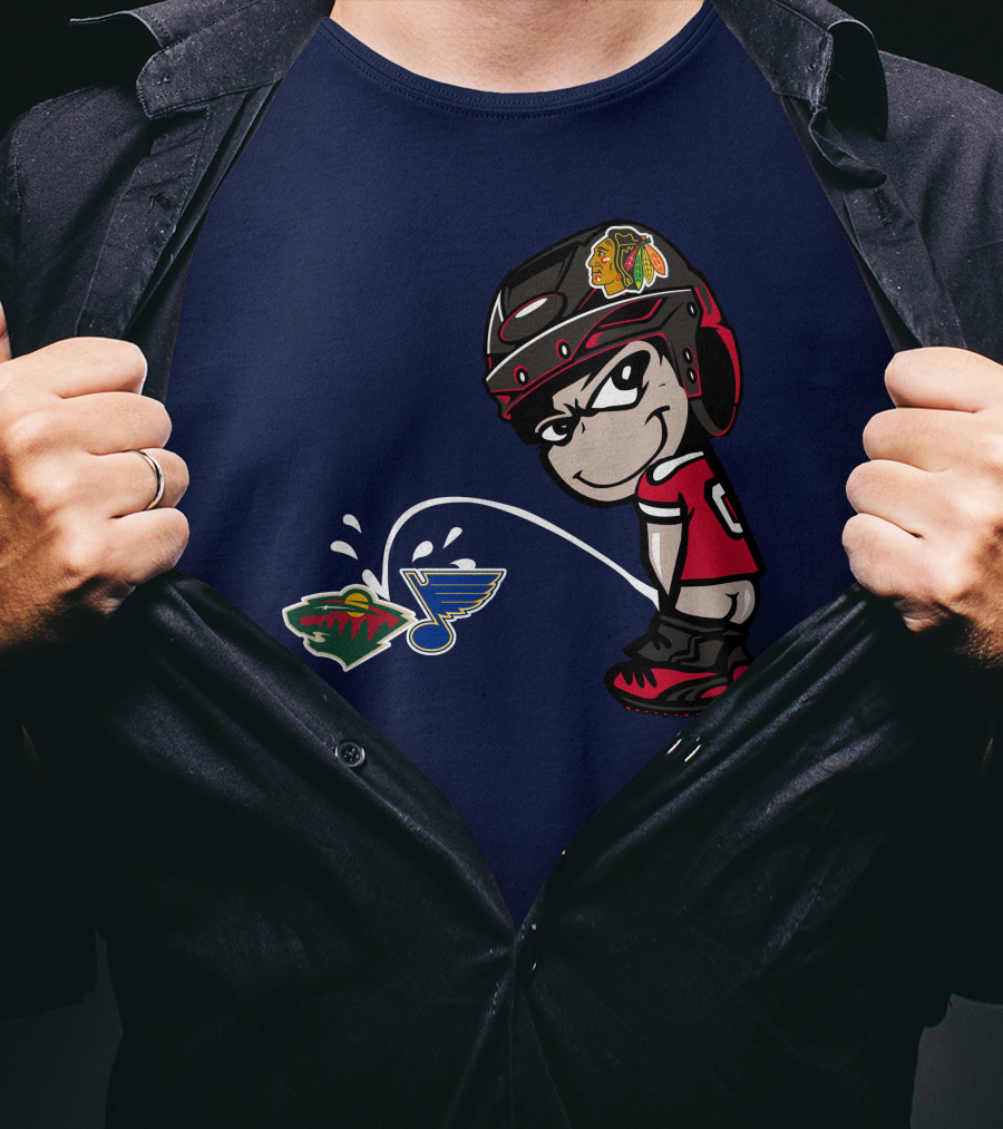 Chicago Blackhawks Hockey Rivalry Minnesota Wild St. Louis Blues T-Shirt