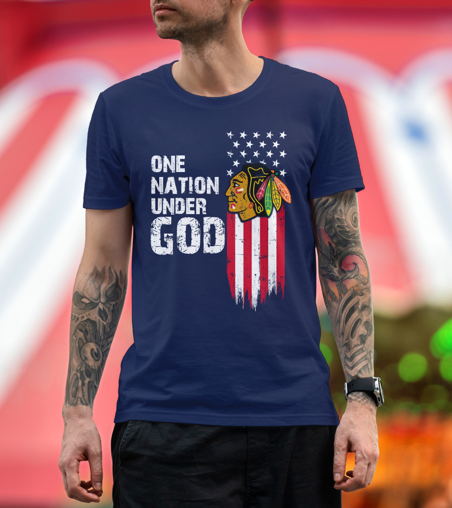 Chicago Blackhawks One Nation Under God T-Shirt