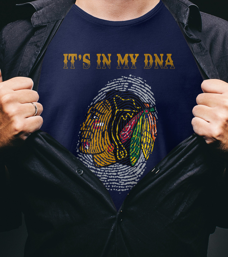 Chicago Blackhawks It's In My Dna Fingerprint T-Shirt