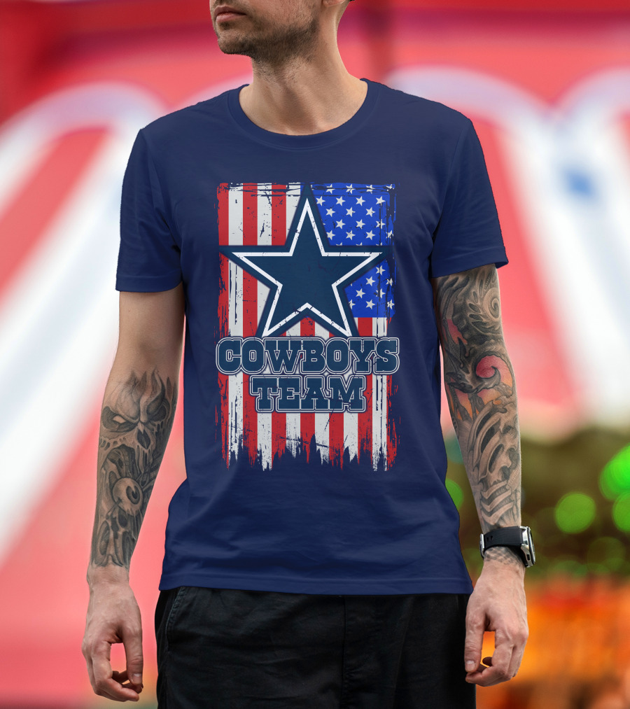 Cowboys Team Usa Flag Star T-Shirt