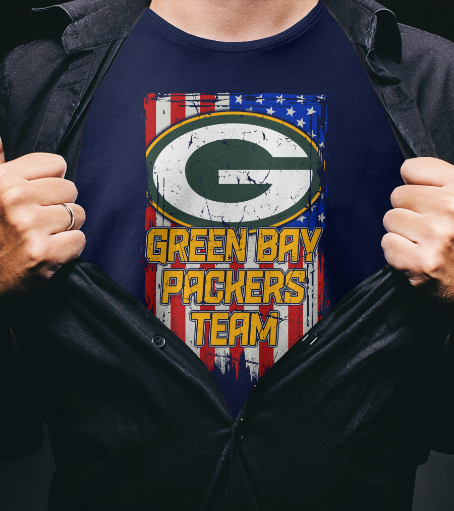 Green Bay Packers Team Flag T-Shirt