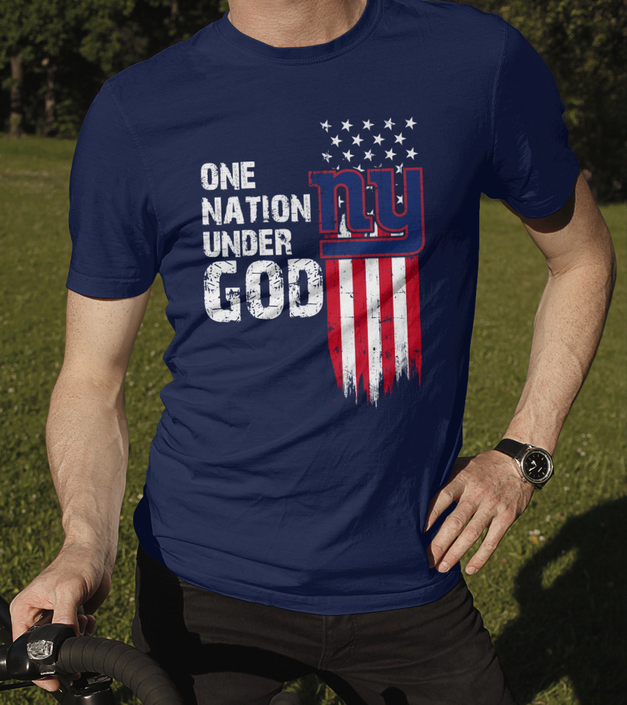 One Nation Under God Ny American Flag Design New York Giants T-Shirt