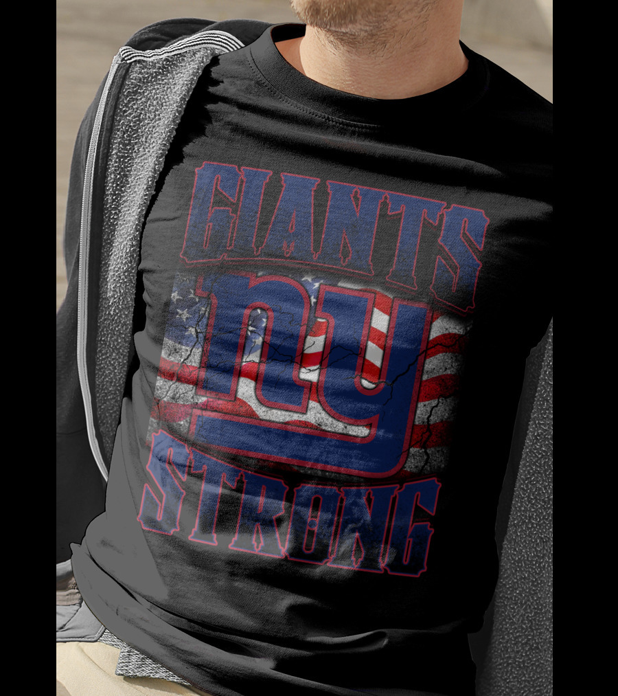 Giants Strong Ny American Flag T-Shirt
