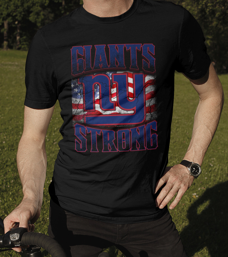 Giants Strong Ny American Flag T-Shirt