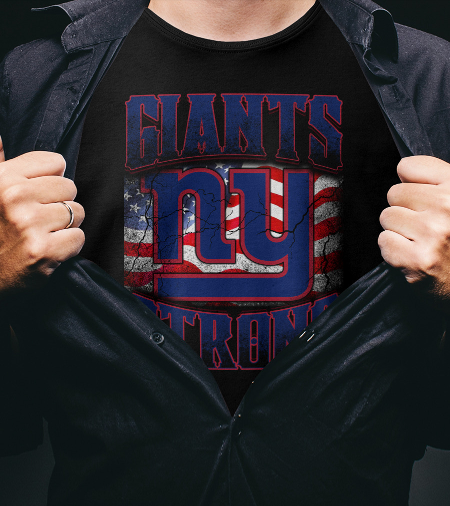 Giants Strong Ny American Flag T-Shirt