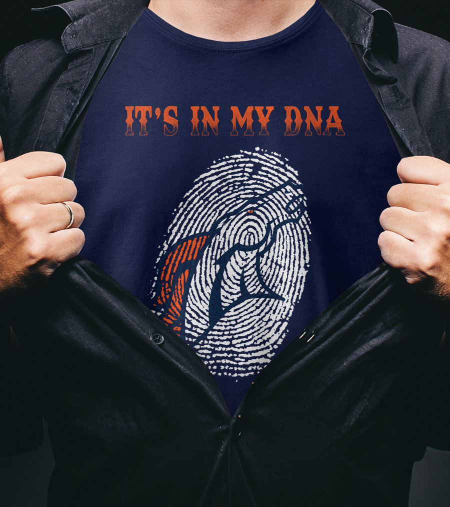 It's In My Dna Denver Broncos Fingerprint T-Shirt