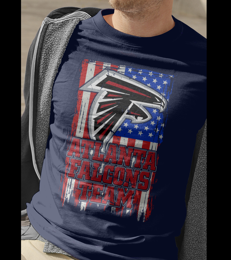 Atlanta Falcons Team American Flag T-Shirt