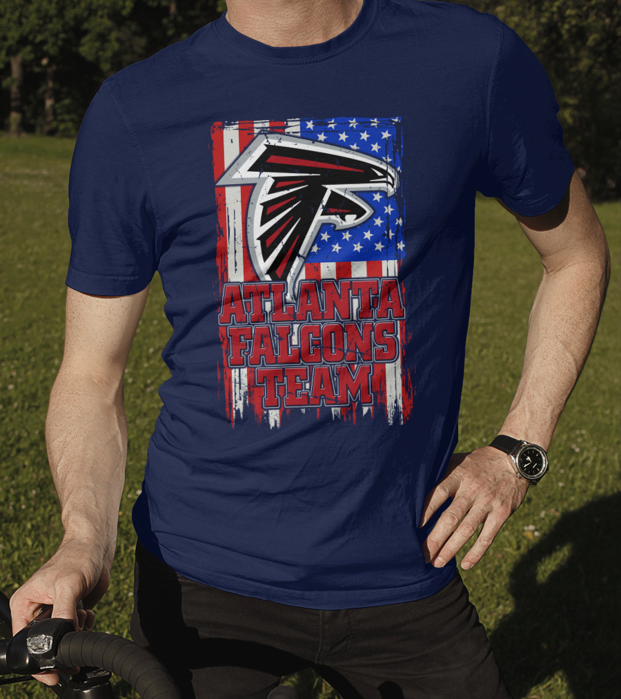 Atlanta Falcons Team American Flag T-Shirt