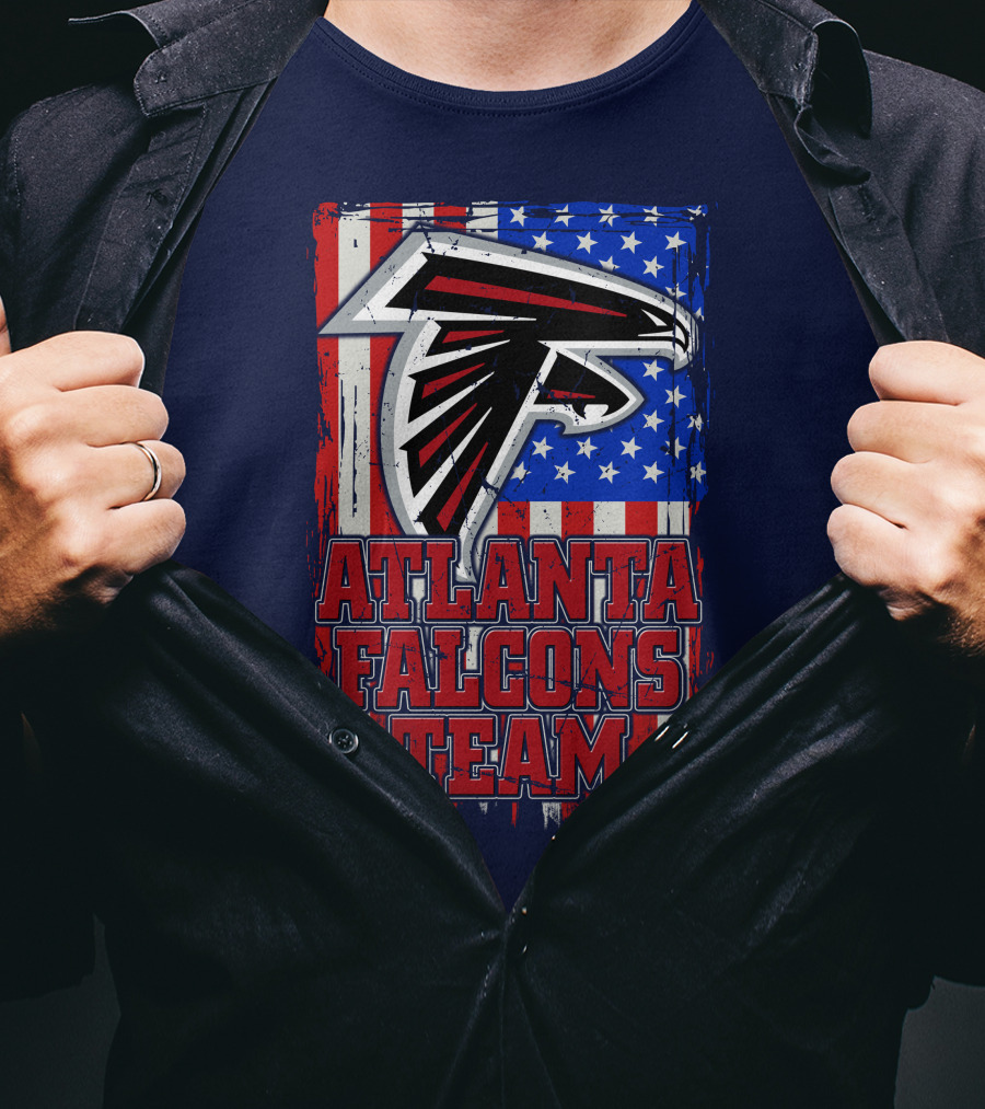 Atlanta Falcons Team American Flag T-Shirt
