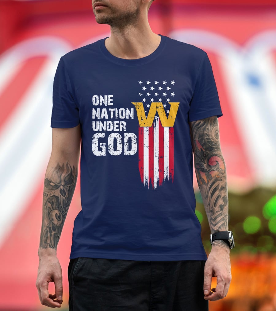 One Nation Under God Washington Usa Flag T-Shirt