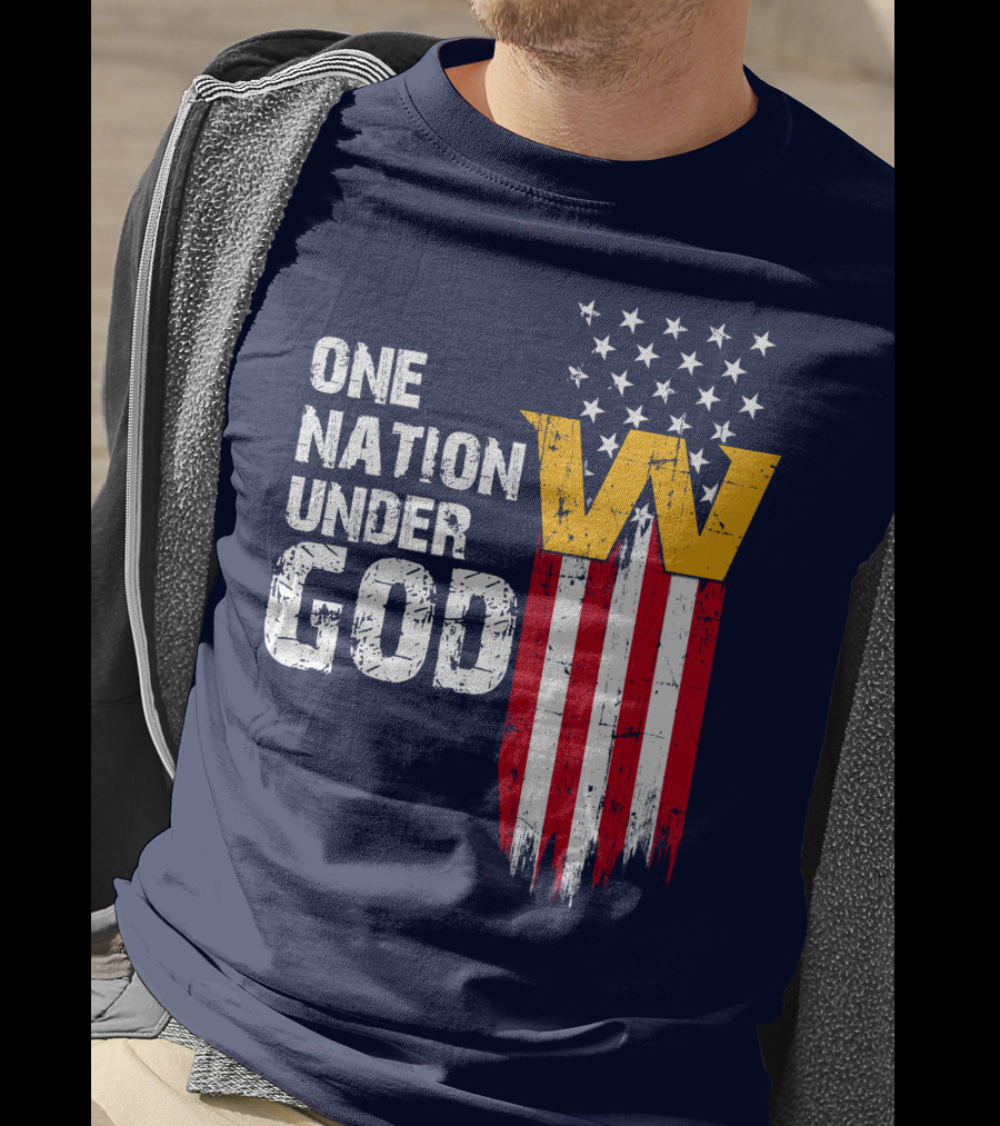 One Nation Under God Washington Usa Flag T-Shirt