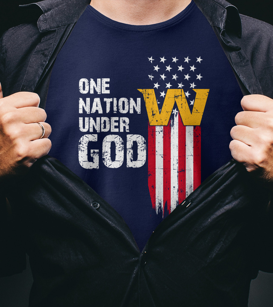 One Nation Under God Washington Usa Flag T-Shirt