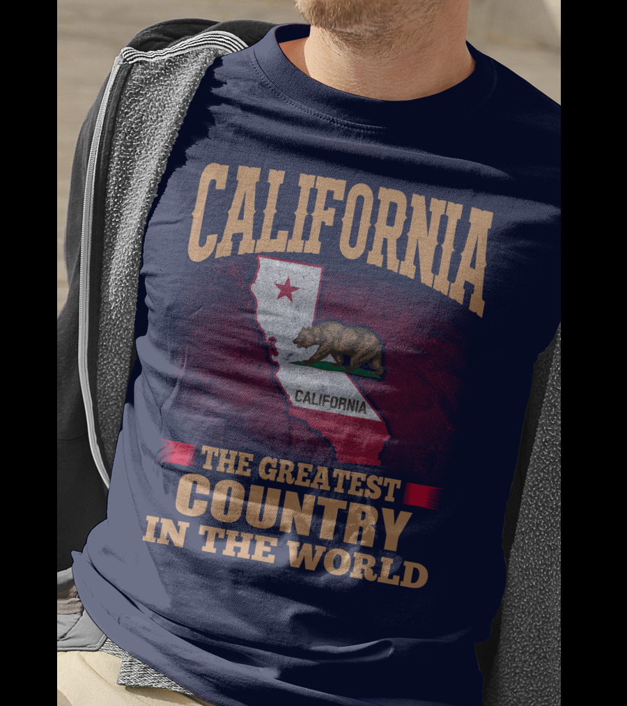 California The Greatest Country In The World Bear Flag Map T-Shirt