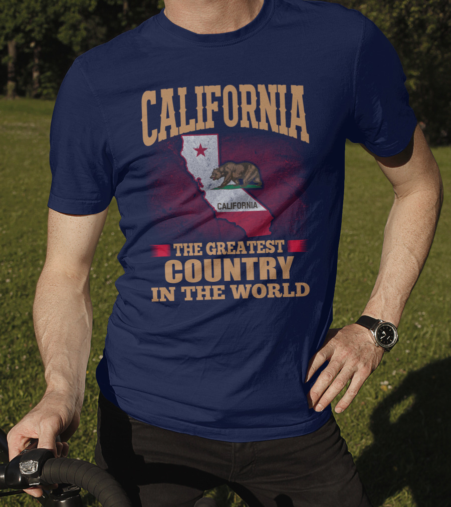 California The Greatest Country In The World Bear Flag Map T-Shirt