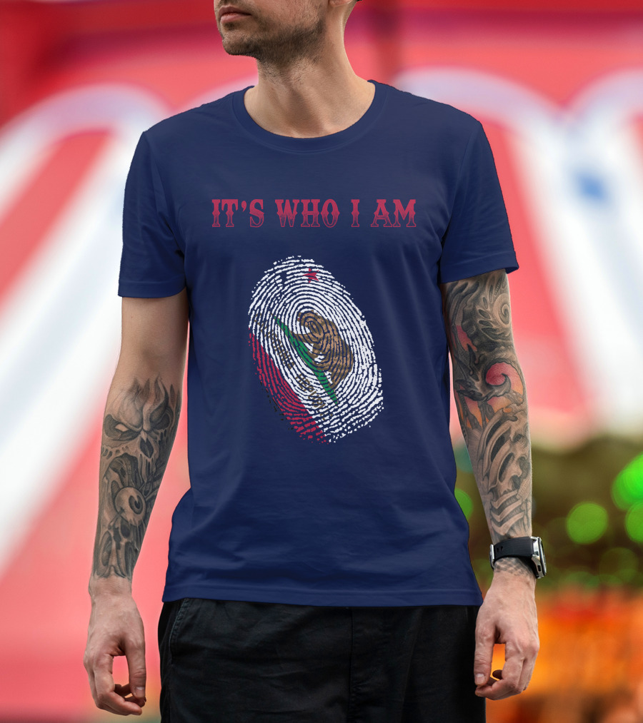 It's Who I Am Mexico Flag Fingerprint T-Shirt