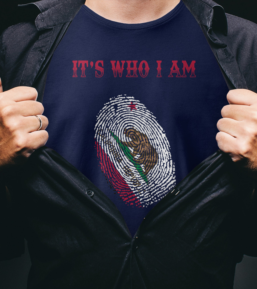 It's Who I Am Mexico Flag Fingerprint T-Shirt