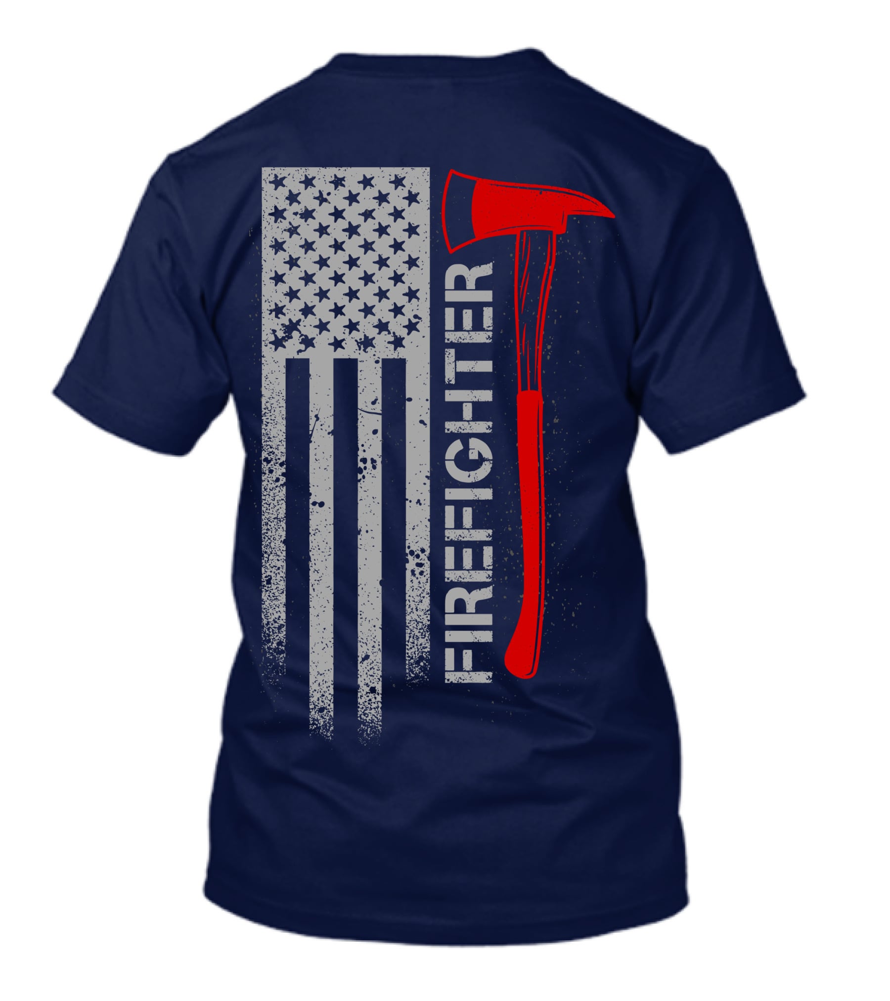 Firefighter American Flag Axe T-Shirt
