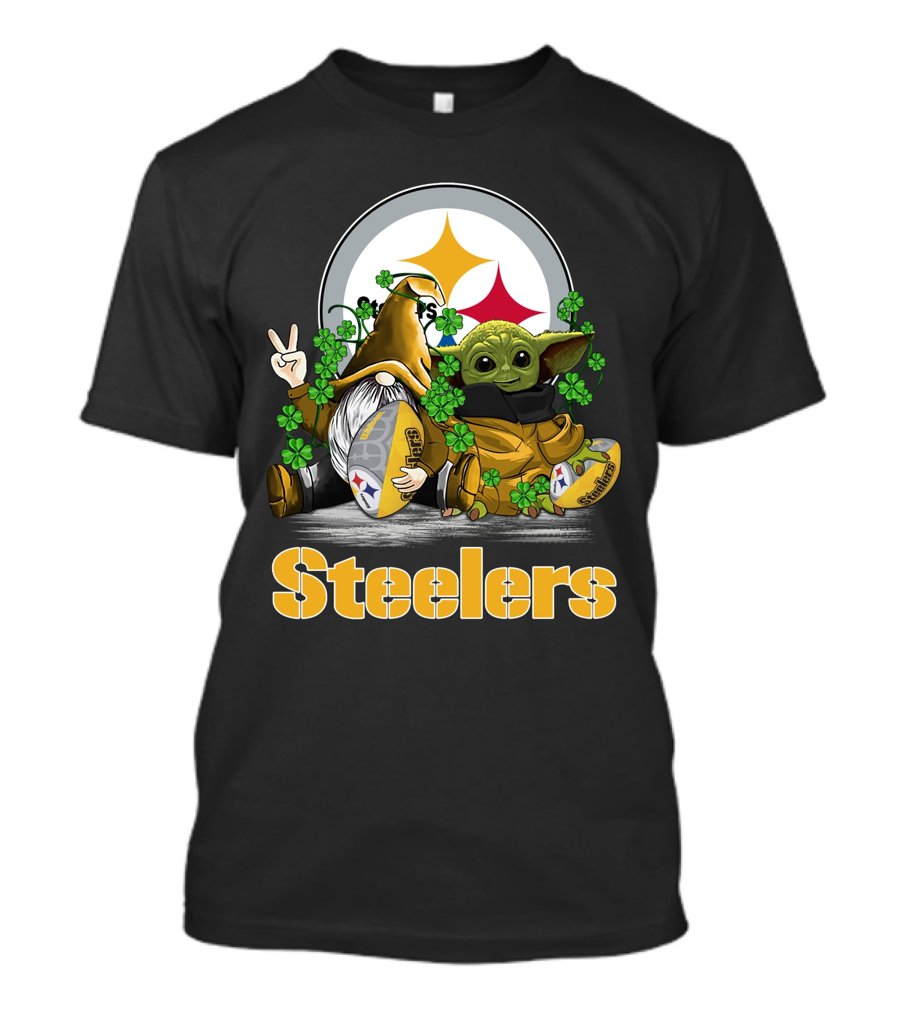 Steelers Shamrock Gnome And Green Alien Football T-Shirt