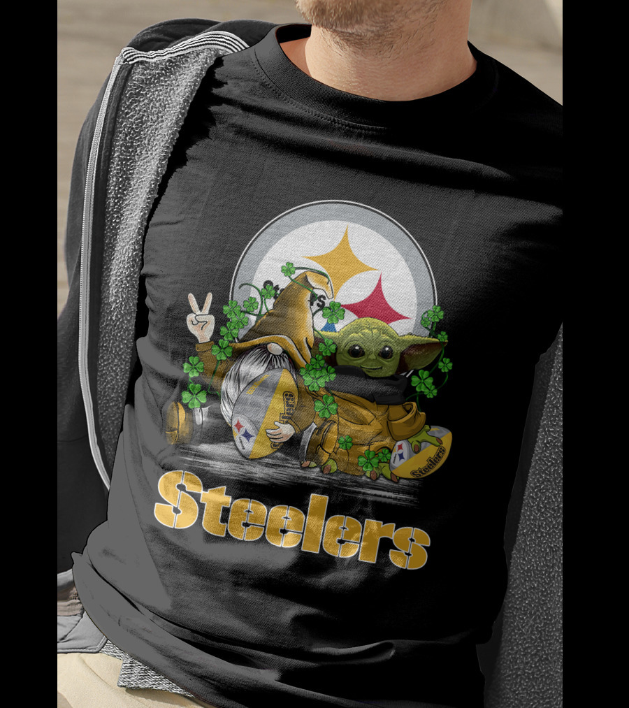 Steelers Shamrock Gnome And Green Alien Football T-Shirt