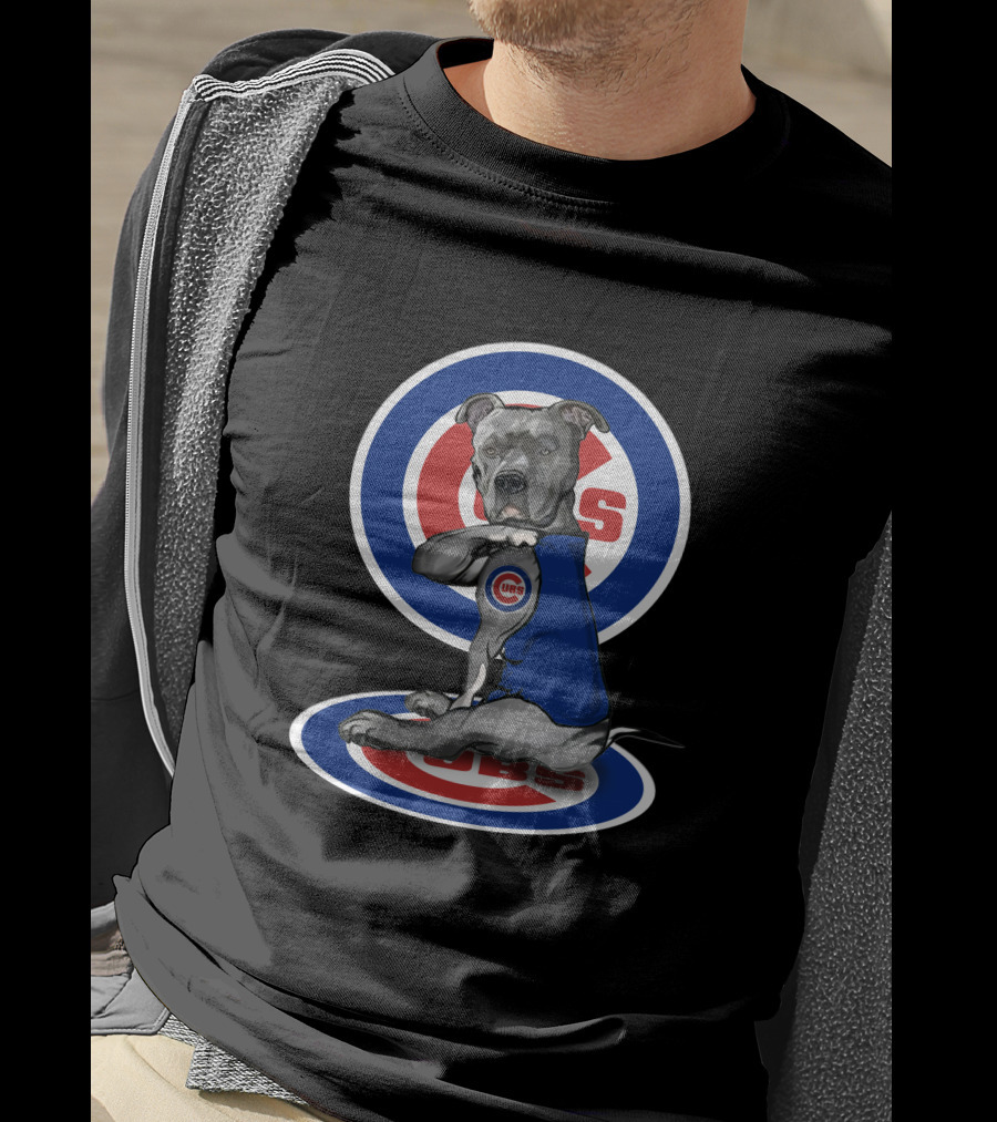 Chicago Cubs Pitbull Fan Hoodie With Cubs T-Shirt