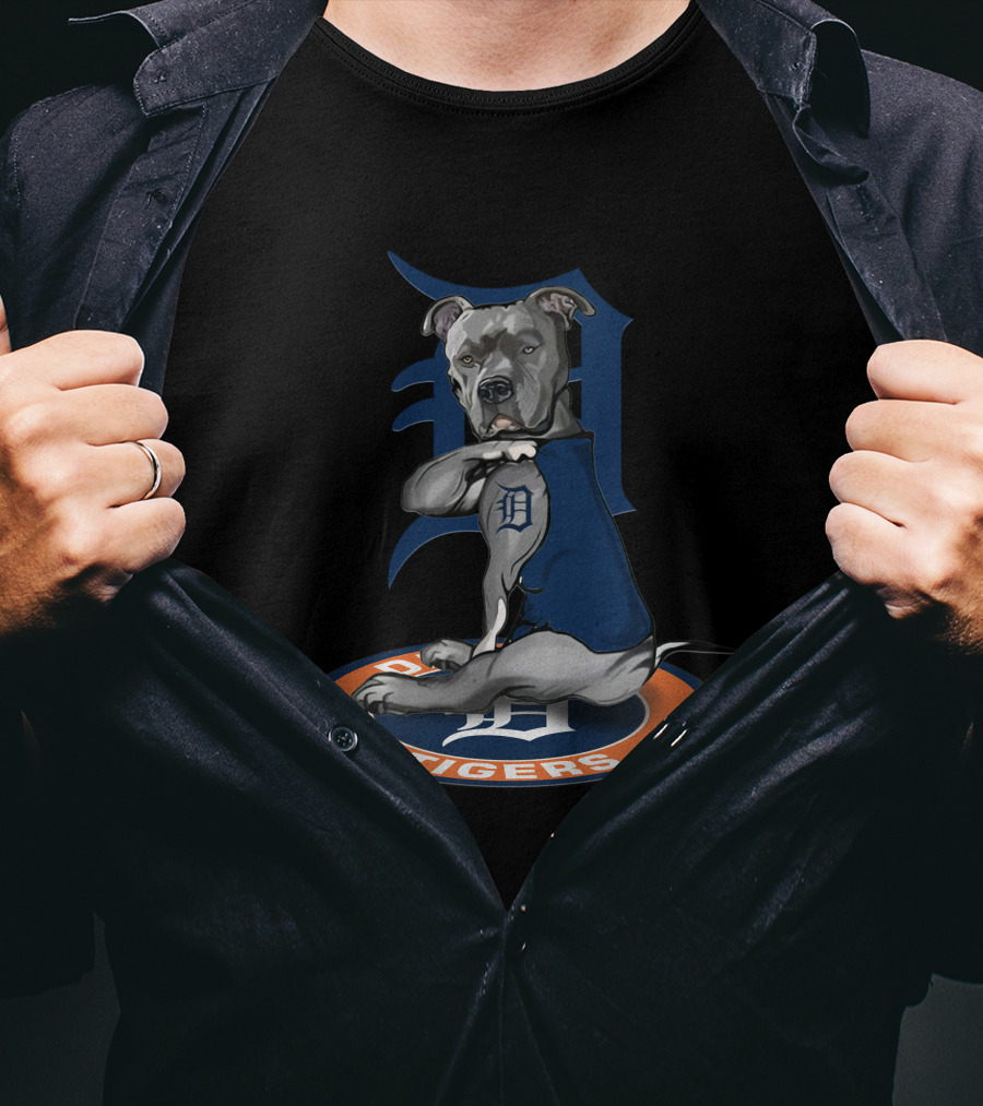 Detroit Tigers Dog Mascot With D T-Shirt