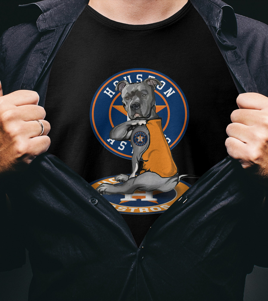 Houston Astros Dog Wearing Team Jersey T-Shirt
