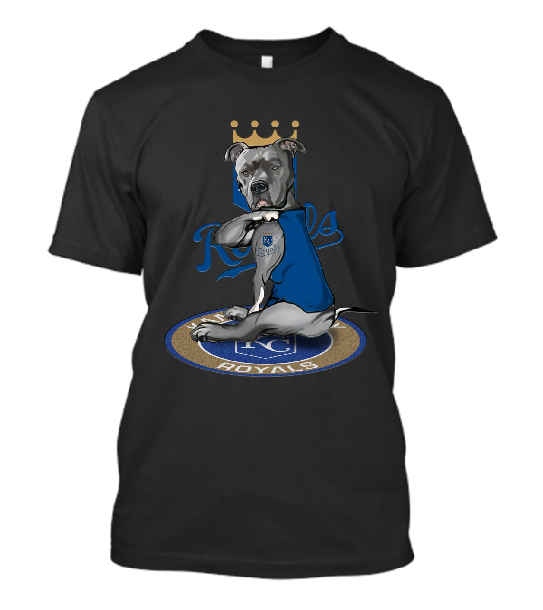 Kc Royals Dog With Crown T-Shirt