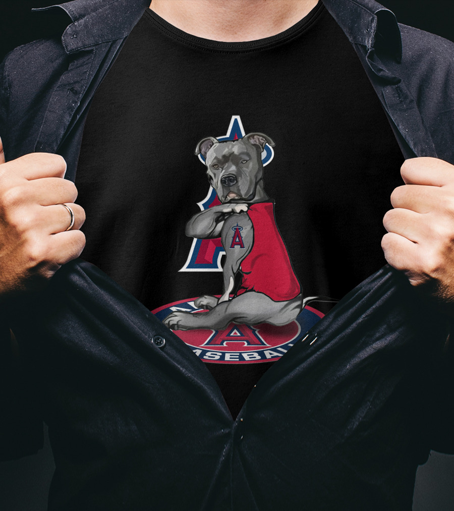 Los Angeles Angels Baseball Dog With Team T-Shirt