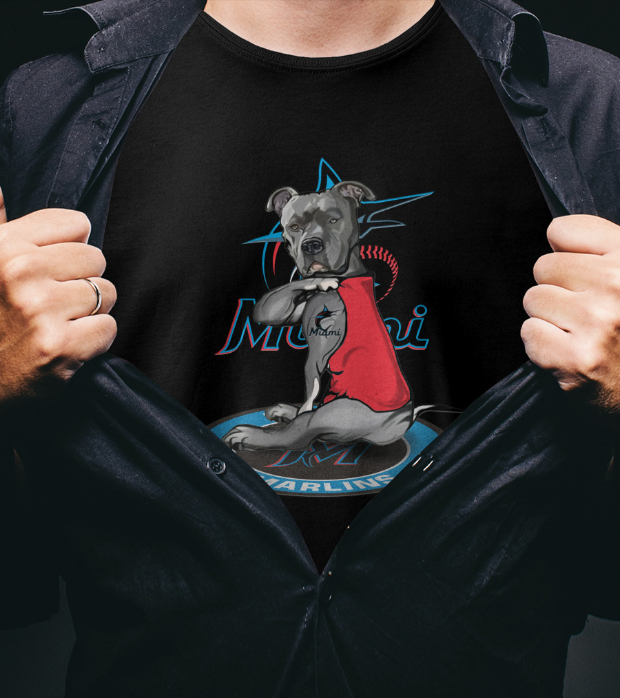 Miami Marlins Dog With M T-Shirt