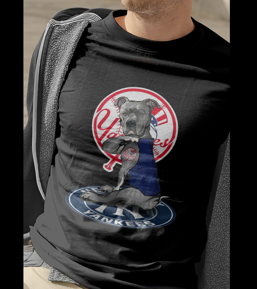 New York Yankees Dog Mascot 19 Baseball Team Logos T-Shirt