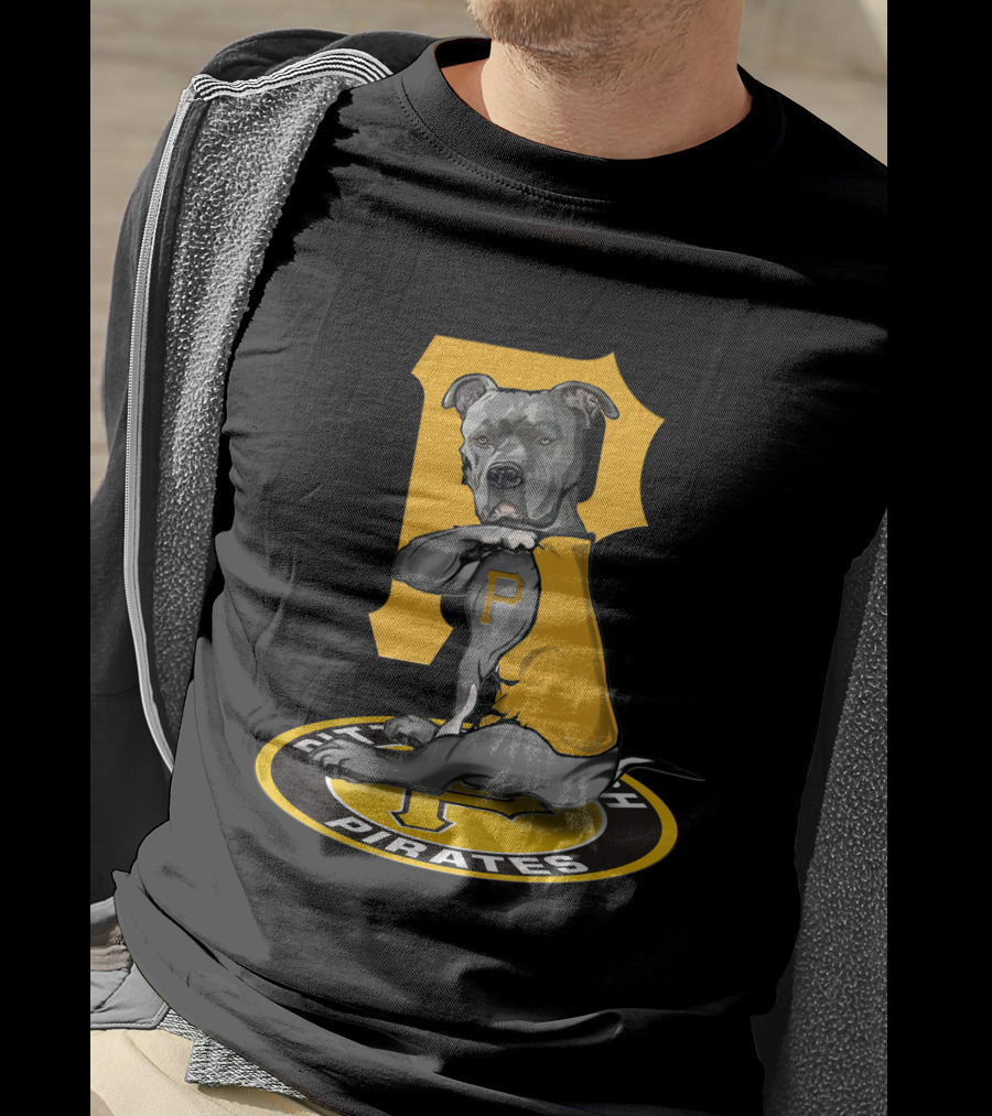 Pittsburgh Pirates Dog Mascot With Yellow Sweater And Team T-Shirt
