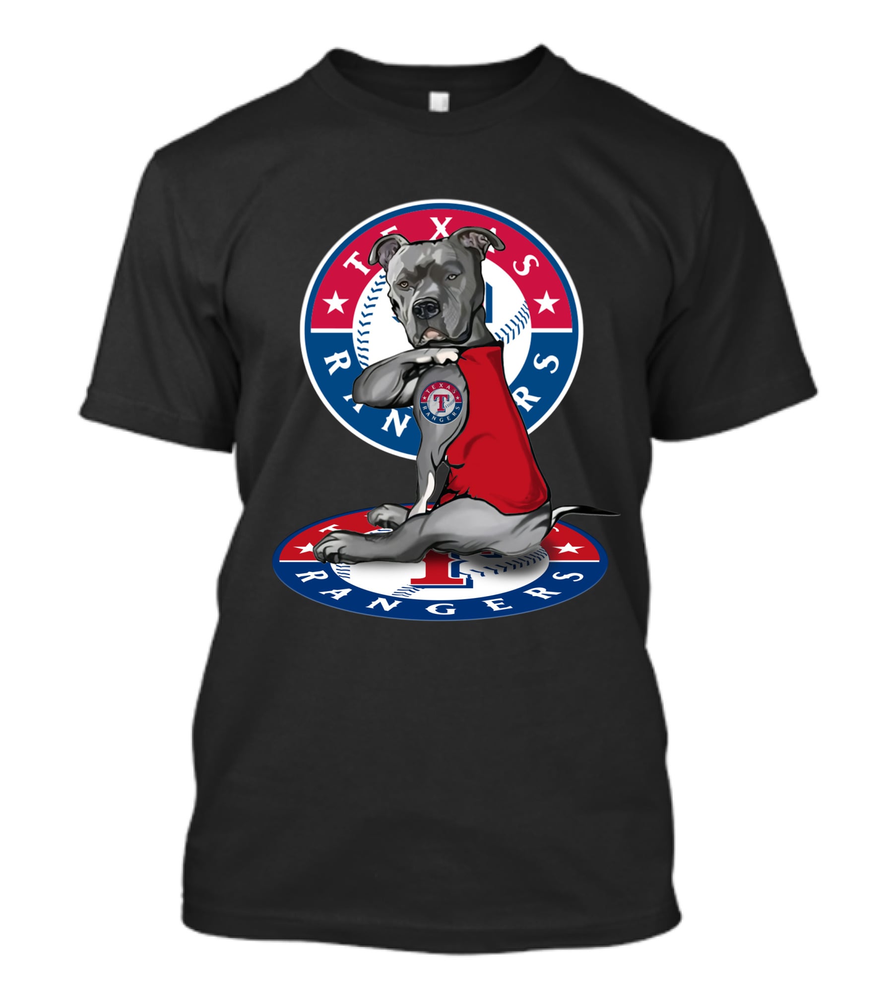 Texas Rangers Baseball Dog With Logo And Jersey T-Shirt