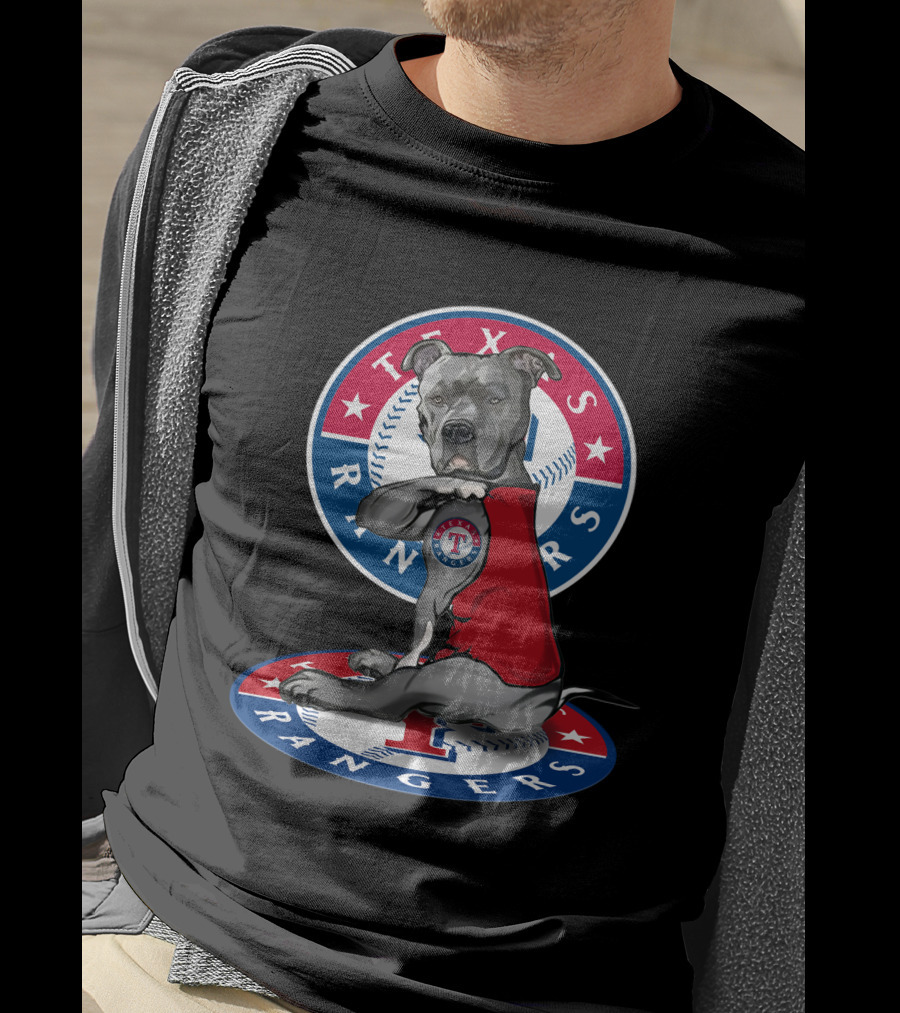 Texas Rangers Baseball Dog With Logo And Jersey T-Shirt