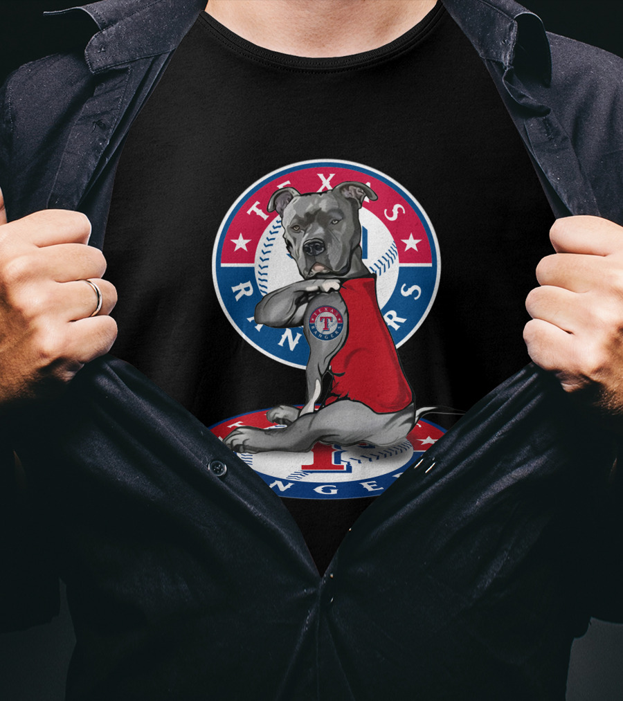 Texas Rangers Baseball Dog With Logo And Jersey T-Shirt