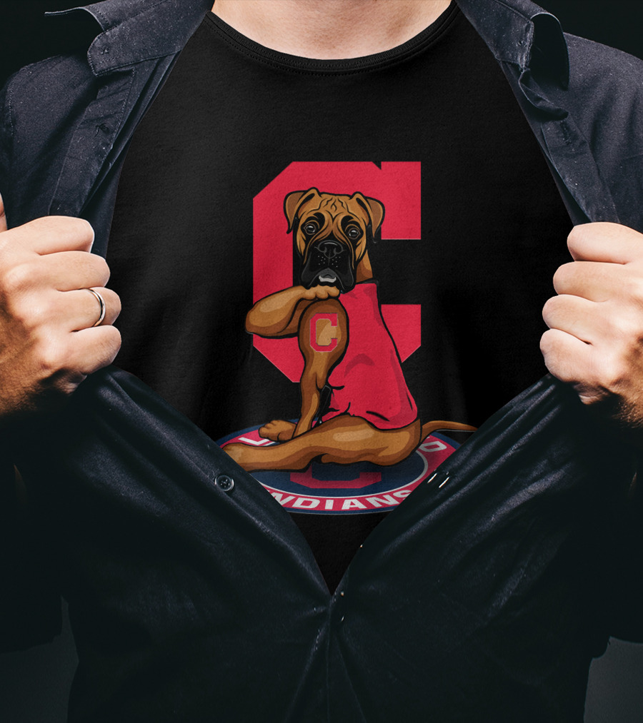 Cleveland Indians Dog Mascot Retro Crest T-Shirt
