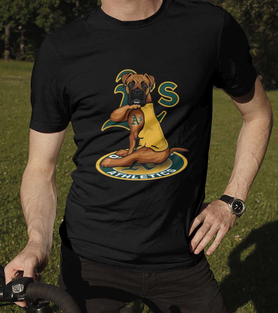Oakland Athletics Dog With A's Logo And Team Colors T-Shirt